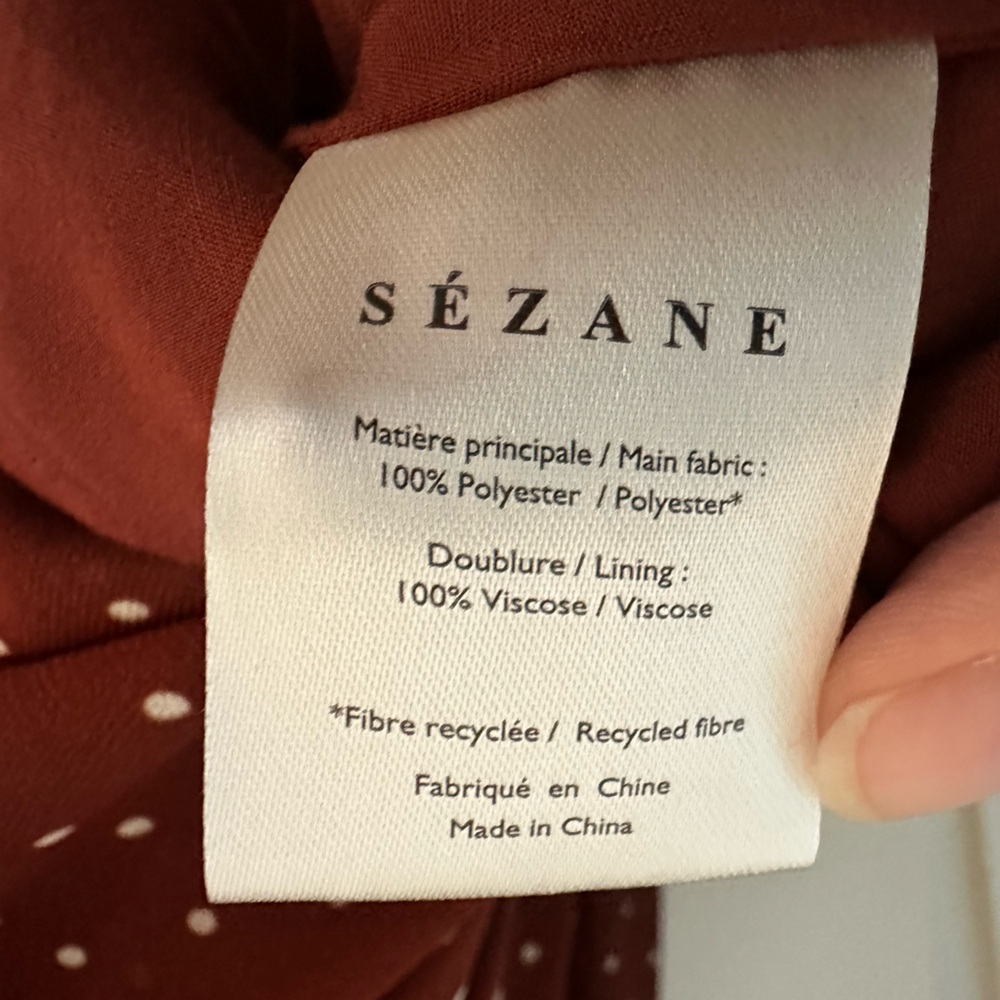 Sezane Eve Dress in Ecru Dots Moka size 38 EUC - Picture 7 of 8